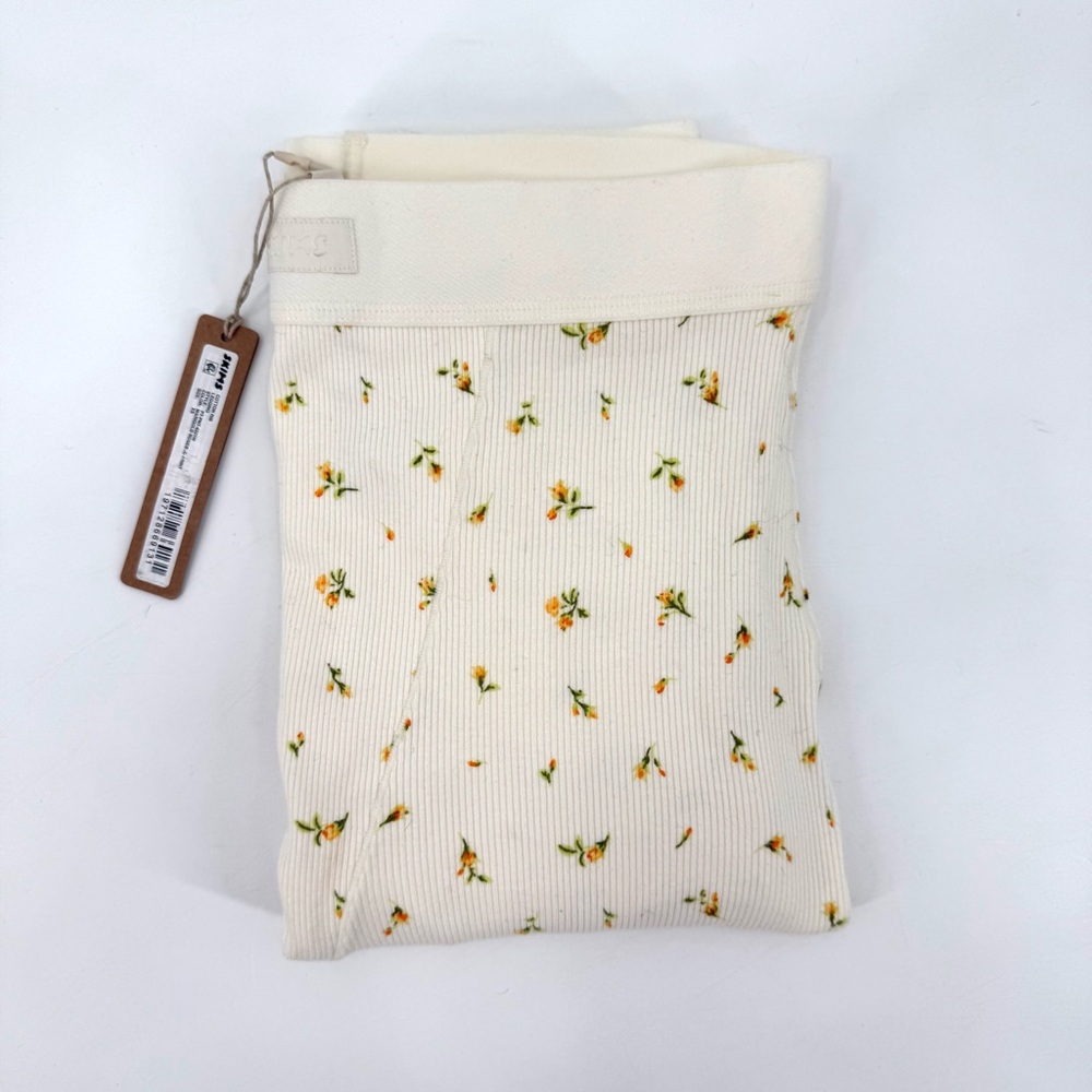 NWT SKIMS Cotton Rib Leggings Cream Marigold Rosebud XS